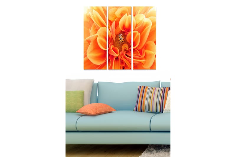 Tavla Floral 3-pack Flerfärgad - 20x50 cm - Inredning - Tavlor & konst - Canvastavlor