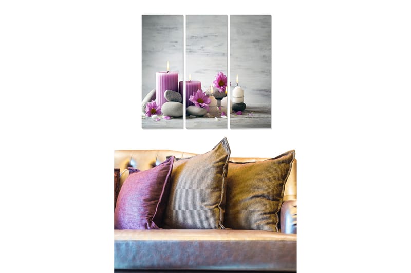 Tavla Floral 3-pack Flerfärgad - 20x50 cm - Inredning - Tavlor & konst - Canvastavlor