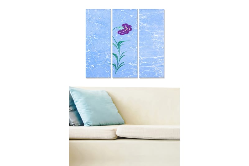 Tavla Floral 3-pack Flerfärgad - 20x50 cm - Inredning - Tavlor & konst - Canvastavlor