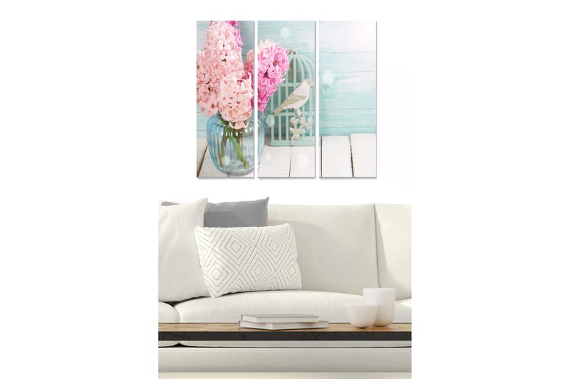 Tavla Floral 3-pack Flerfärgad - 20x50 cm - Inredning - Tavlor & konst - Canvastavlor