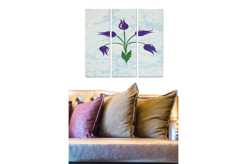 Tavla Floral 3-pack Flerfärgad - 20x50 cm - Inredning - Tavlor & konst - Canvastavlor