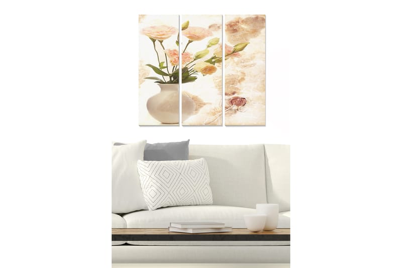 Tavla Floral 3-pack Flerfärgad - 20x50 cm - Inredning - Tavlor & konst - Canvastavlor
