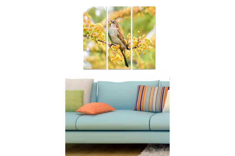 Tavla Floral 3-pack Flerfärgad - 20x50 cm - Inredning - Tavlor & konst - Canvastavlor