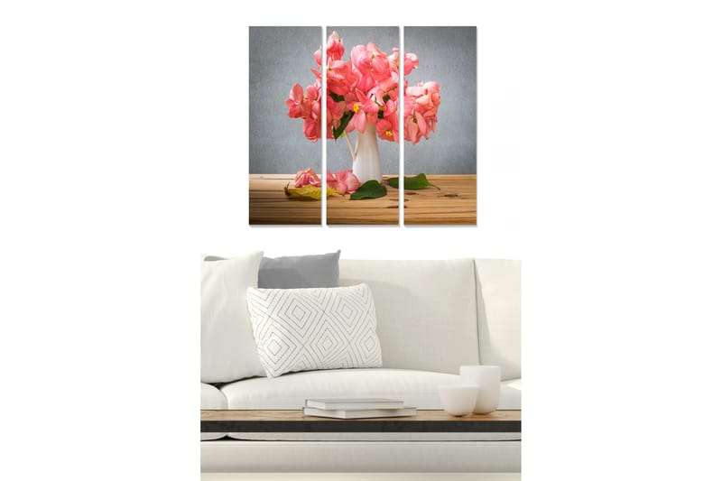 Tavla Floral 3-pack Flerfärgad - 20x50 cm - Inredning - Tavlor & konst - Canvastavlor