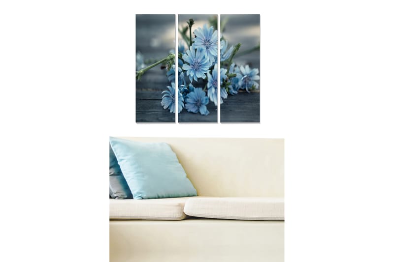 Tavla Floral 3-pack Flerfärgad - 20x50 cm - Inredning - Tavlor & konst - Canvastavlor