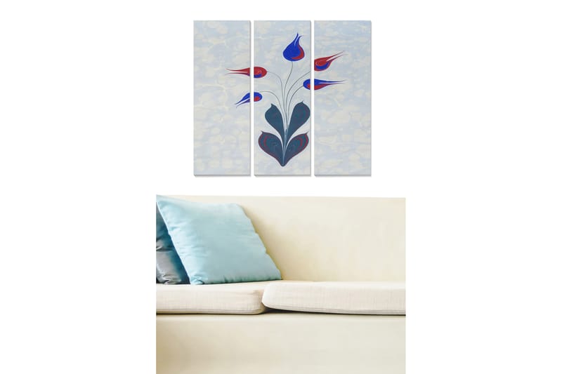Tavla Floral 3-pack Flerfärgad - 20x50 cm - Inredning - Tavlor & konst - Canvastavlor