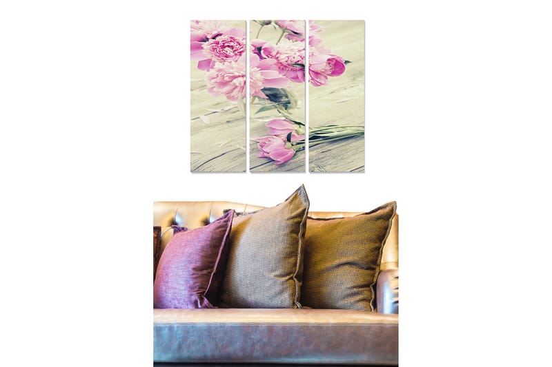 Tavla Floral 3-pack Flerfärgad - 20x50 cm - Inredning - Tavlor & konst - Canvastavlor