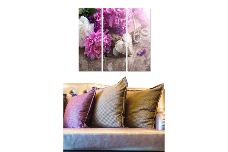 Tavla Floral 3-pack Flerfärgad - 20x50 cm - Inredning - Tavlor & konst - Canvastavlor