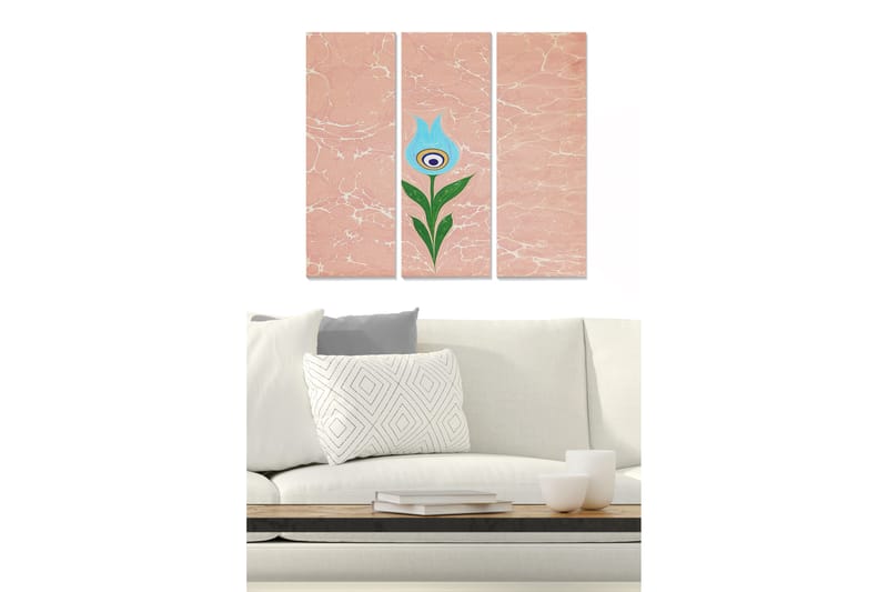 Tavla Floral 3-pack Flerfärgad - 20x50 cm - Inredning - Tavlor & konst - Canvastavlor