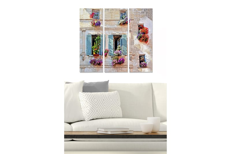 Tavla Floral 3-pack Flerfärgad - 20x50 cm - Inredning - Tavlor & konst - Canvastavlor