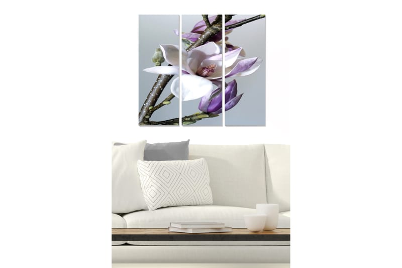 Tavla Floral 3-pack Flerfärgad - 20x50 cm - Inredning - Tavlor & konst - Canvastavlor