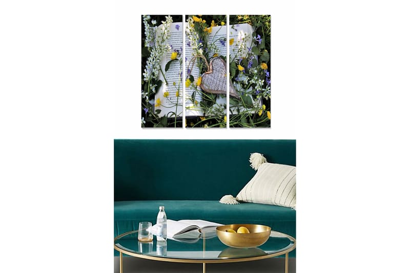 Tavla Floral 3-pack Flerfärgad - 20x50 cm - Inredning - Tavlor & konst - Canvastavlor