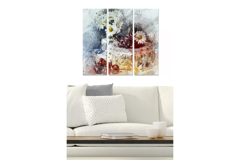 Tavla Floral 3-pack Flerfärgad - 20x50 cm - Inredning - Tavlor & konst - Canvastavlor