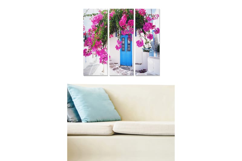 Tavla Floral 3-pack Flerfärgad - 20x50 cm - Canvastavlor