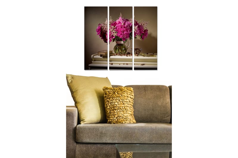 Tavla Floral 3-pack Flerfärgad - 20x50 cm - Inredning - Tavlor & konst - Canvastavlor