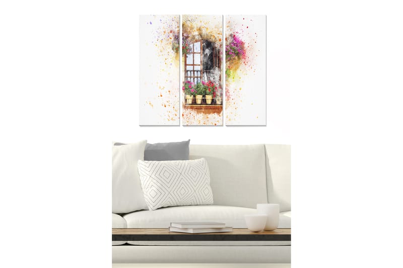 Tavla Floral 3-pack Flerfärgad, 20x50 cm