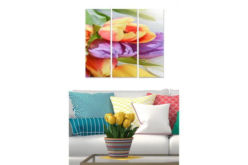 Tavla Floral 3-pack Flerfärgad, 20x50 cm