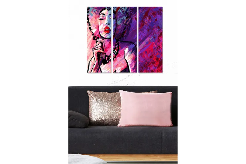 Tavla Floral 3-pack Flerfärgad - 20x50 cm - Inredning - Tavlor & konst - Canvastavlor