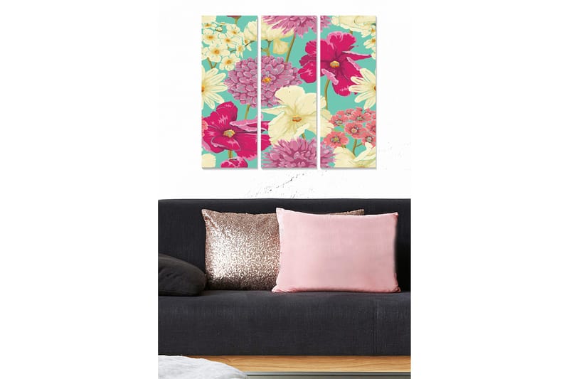 Tavla Floral 3-pack Flerfärgad, 20x50 cm