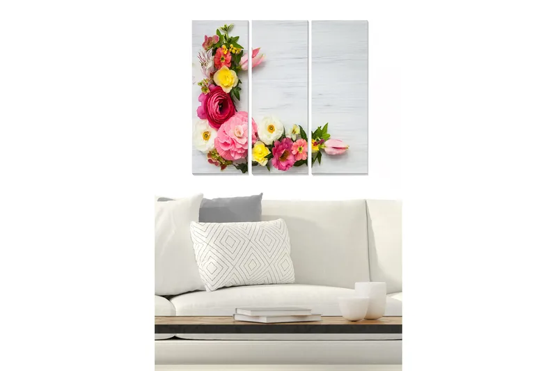 Tavla Floral 3-pack Flerfärgad, 20x50 cm