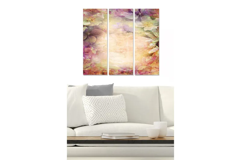 Tavla Floral 3-pack Flerfärgad, 20x50 cm
