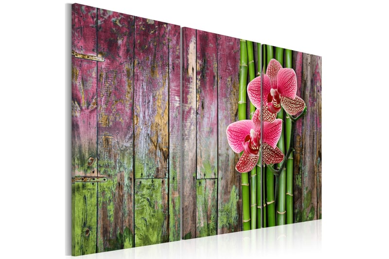 Tavla Flower and bamboo 90x60 - Artgeist sp. z o. o. - Inredning - Tavlor & konst - Canvastavlor