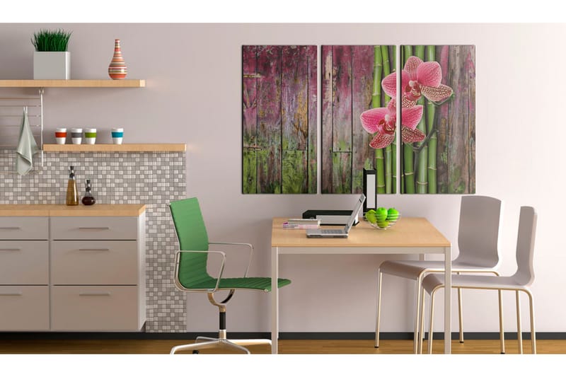Tavla Flower and bamboo 90x60, Artgeist sp. z o. o.