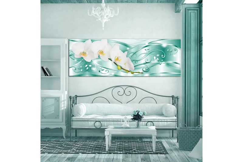 Tavla Flowering 1 Part Narrow Green 135x45 - Artgeist sp. z o. o. - Inredning - Tavlor & konst - Canvastavlor