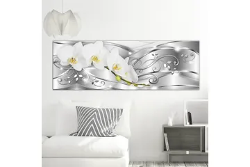 Tavla Flowering 1 Part Narrow Silver 120x40 - Artgeist sp. z o. o. - Inredning - Tavlor & konst - Canvastavlor