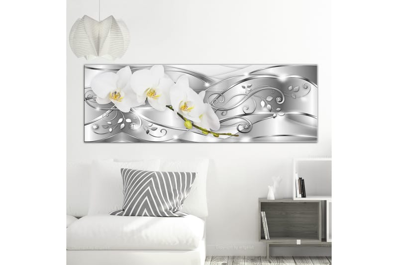 Tavla Flowering 1 Part Narrow Silver 120x40 - Artgeist sp. z o. o. - Inredning - Tavlor & konst - Canvastavlor