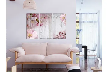 Tavla Flowers On Boards 3 Parts 120x80 - Artgeist sp. z o. o. - Inredning - Tavlor & konst - Canvastavlor