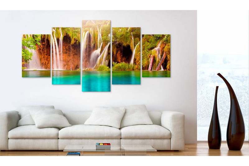 Tavla Forest Waterfall 200x100 - Artgeist sp. z o. o. - Inredning - Tavlor & konst - Canvastavlor