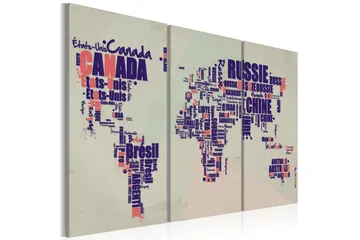 Tavla Franska resa Triptych 90x60