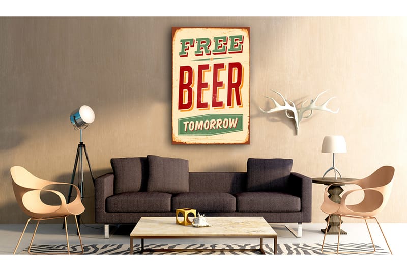 Tavla Free Beer Tomorrow 40x60 - Artgeist sp. z o. o. - Inredning - Tavlor & konst - Canvastavlor