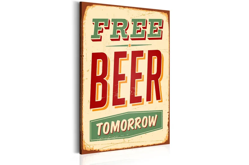 Tavla Free Beer Tomorrow 60x90, Artgeist sp. z o. o.
