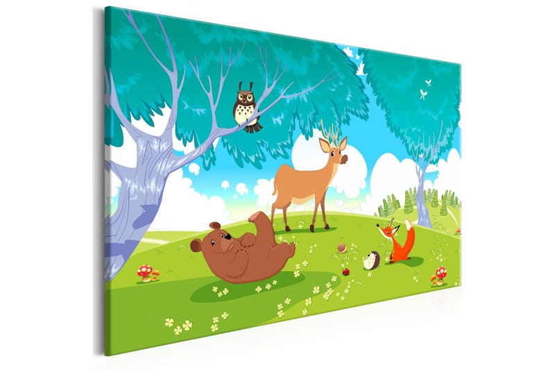 Tavla Friendly Animals (1 Part) Wide 90x60 - Artgeist sp. z o. o. - Inredning - Tavlor & konst - Canvastavlor