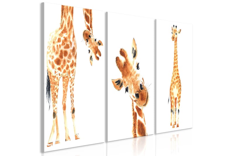 Tavla Funny Giraffes 3 Parts 60x30 - Artgeist sp. z o. o. - Inredning - Tavlor & konst - Canvastavlor