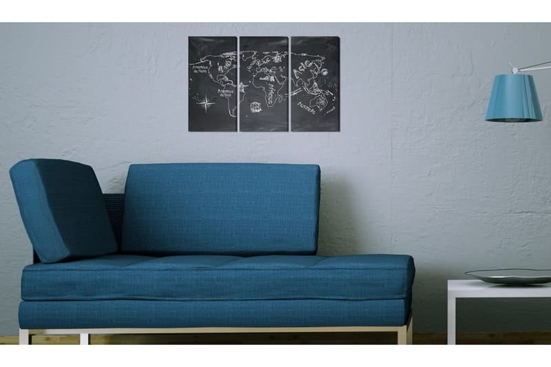 Tavla Geografi Lektion Franska Triptych 120x80 - Artgeist sp. z o. o. - Inredning - Tavlor & konst - Canvastavlor