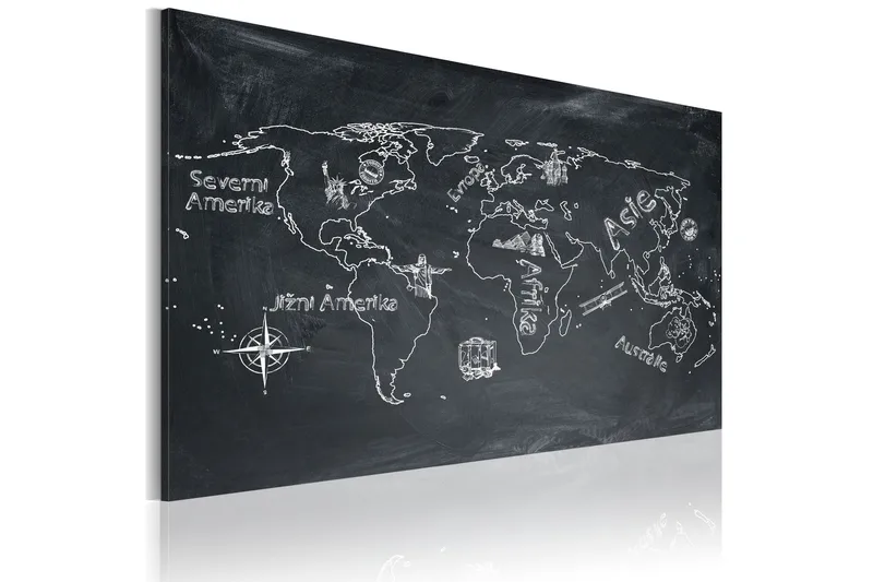 Tavla Geografi Lektion Tjeckiska Språket 60x40, Artgeist sp. z o. o.