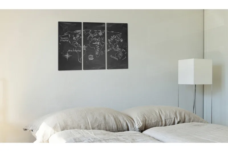 Tavla Geografi lektion (tjeckiska språket) Triptych 90x60, Artgeist sp. z o. o.