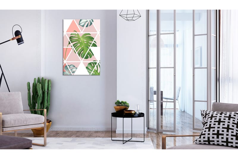 Tavla Geometric Monstera (1 Part) Vertical 60x90, Artgeist sp. z o. o.