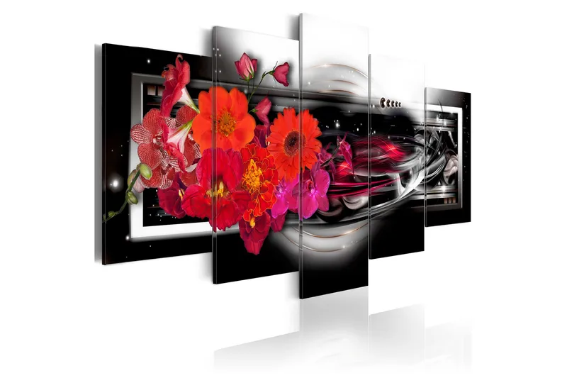 Tavla Gerberas On Black Background 100x50, Artgeist sp. z o. o.
