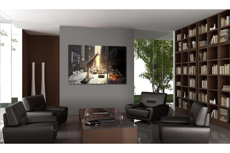 Tavla Giraff i den stora staden 90x60 - Artgeist sp. z o. o. - Inredning - Tavlor & konst - Canvastavlor