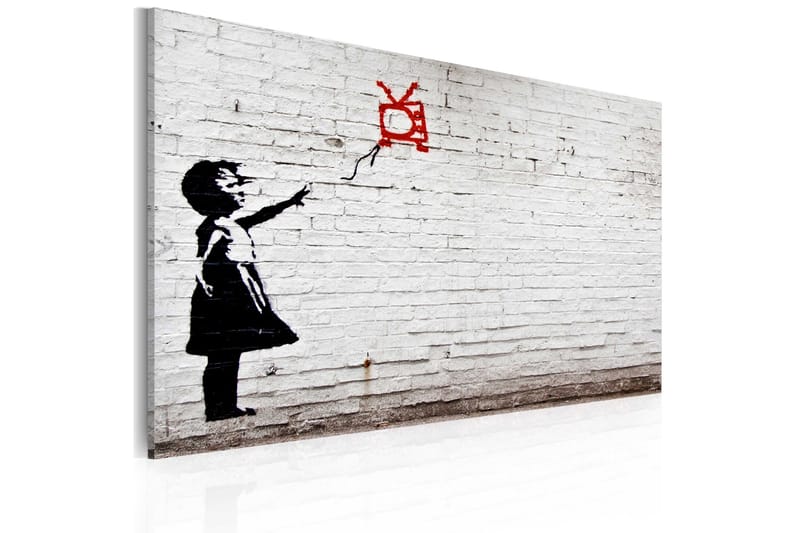 Tavla Girl With Tv Banksy 60x40, Artgeist sp. z o. o.