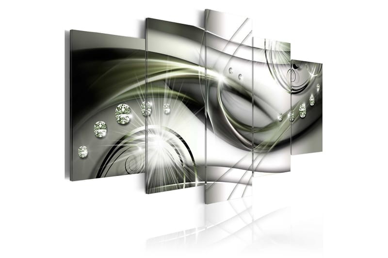 Tavla Glowing Green Wave 100x50, Artgeist sp. z o. o.