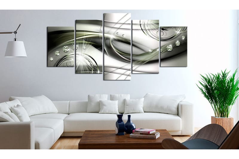 Tavla Glowing Green Wave 200x100 - Artgeist sp. z o. o. - Inredning - Tavlor & konst - Canvastavlor