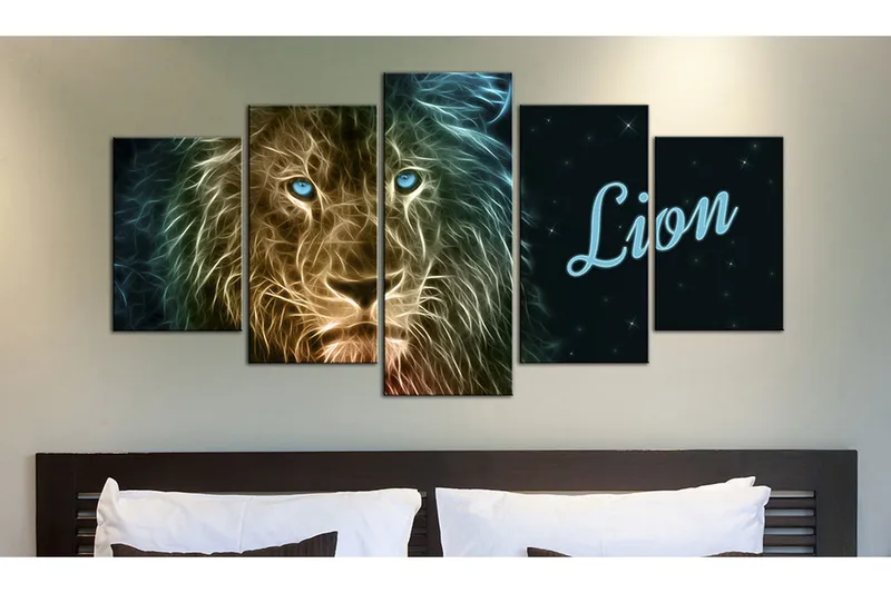 Tavla Gold Lion 200x100 - Artgeist sp. z o. o. - Inredning - Tavlor & konst - Canvastavlor