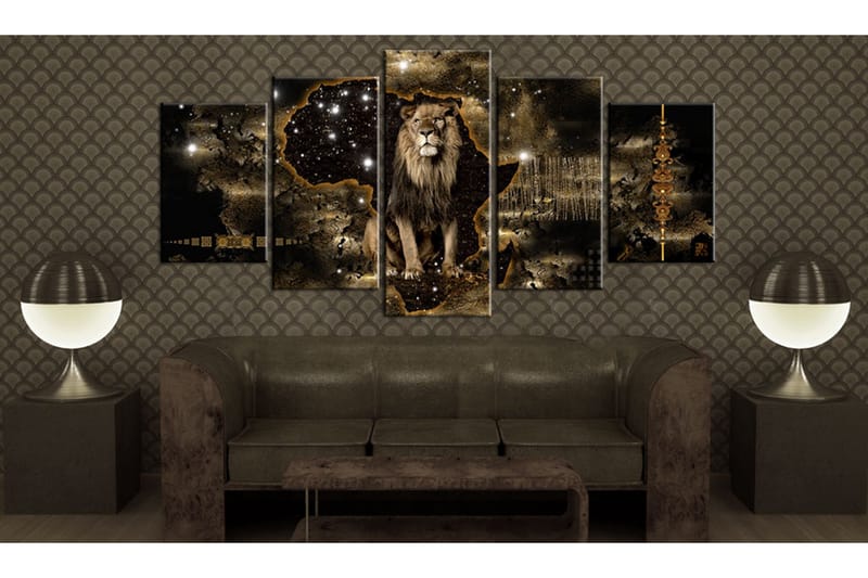 Tavla Golden Lion 200x100 - Artgeist sp. z o. o. - Inredning - Tavlor & konst - Canvastavlor