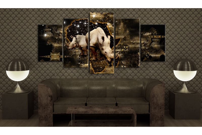 Tavla Golden Rhino 100x50 - Artgeist sp. z o. o. - Inredning - Tavlor & konst - Canvastavlor
