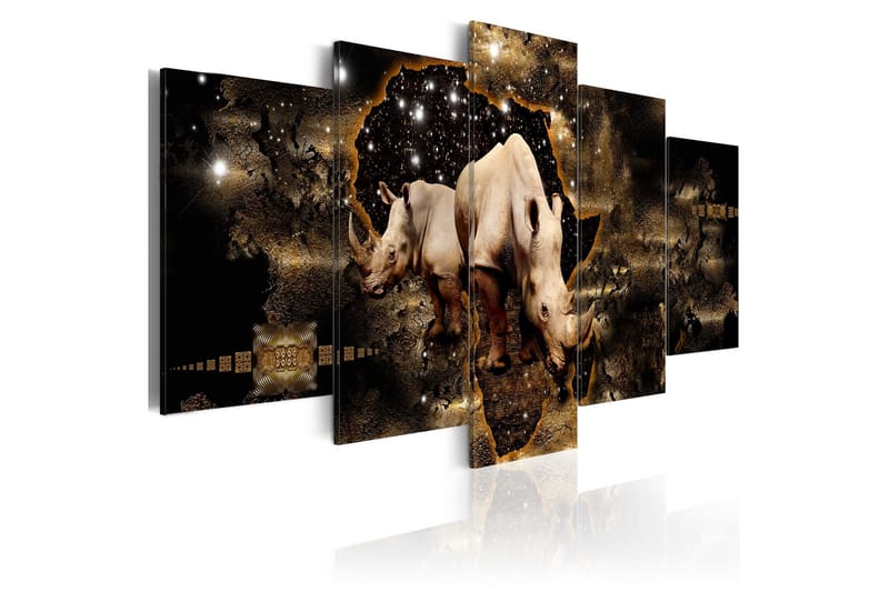 Tavla Golden Rhino 100x50, Artgeist sp. z o. o.